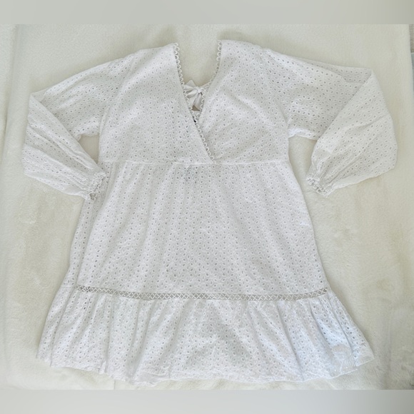 Boohoo White Eyelet Dress, Size 16 - NWT - Picture 5 of 10
